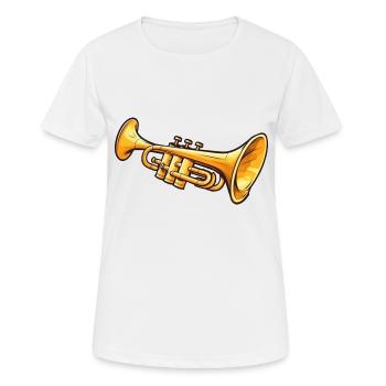 Trompete im Comic Stil - Frauen T-Shirt atmungsaktiv - Weiß - Vorne - AI Model Female 172 dark (172cm)