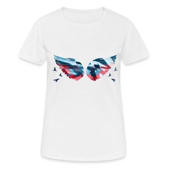 Angelwings,Wings,Aquarelle,Coloré,Angel Wings - T-shirt respirant Femme - blanc - Devant - AI Model Female 172 dark (172cm)