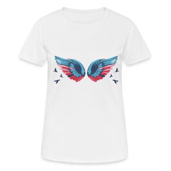 Angelwings,Wings,Aquarelle,Coloré,Angel Wings - T-shirt respirant Femme - blanc - Devant - AI Model Female 172 dark (172cm)