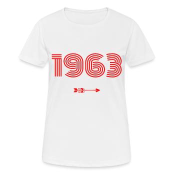 Born in 1963 - Women's Breathable T-Shirt - white - Front - AI Model Female 172 dark (172cm)