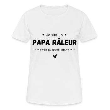 Je suis un papa râleur mais au grand cœur - T-shirt respirant Femme - blanc - Devant - AI Model Female 172 dark (172cm)