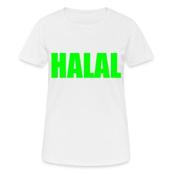 Halal - Frauen T-Shirt atmungsaktiv - Weiß - Vorne - AI Model Female 172 dark (172cm)