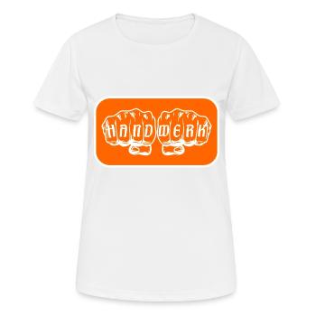 Handwerk Faust Orange - Frauen T-Shirt atmungsaktiv - Weiß - Vorne - AI Model Female 172 dark (172cm)