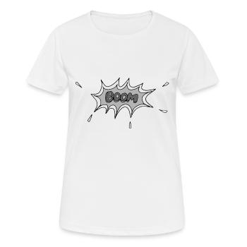 Boom! - Frauen T-Shirt atmungsaktiv - Weiß - Vorne - AI Model Female 172 dark (172cm)