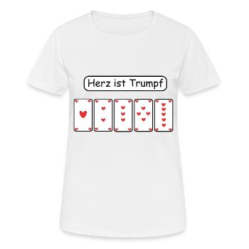 Le cœur est l’atout - T-shirt respirant Femme - blanc - Devant - AI Model Female 172 dark (172cm)