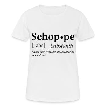 Rheinhessische Mundart "Schobbe" - Frauen T-Shirt atmungsaktiv - Weiß - Vorne - AI Model Female 172 dark (172cm)