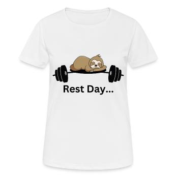 Rest Day - Frauen T-Shirt atmungsaktiv - Weiß - Vorne - AI Model Female 172 dark (172cm)