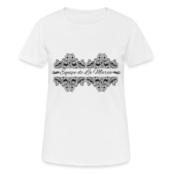 Équipe de la Mariée dentelle - T-shirt respirant Femme - blanc - Devant - AI Model Female 172 dark (172cm)