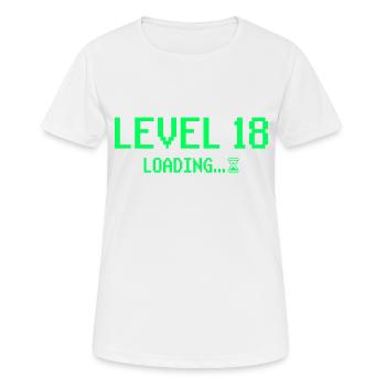 18th Birthday Gaming Level 18 Gift - Women's Breathable T-Shirt - white - Front - AI Model Female 172 dark (172cm)