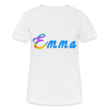 Emma - Frauen T-Shirt atmungsaktiv - Weiß - Vorne - AI Model Female 172 dark (172cm)