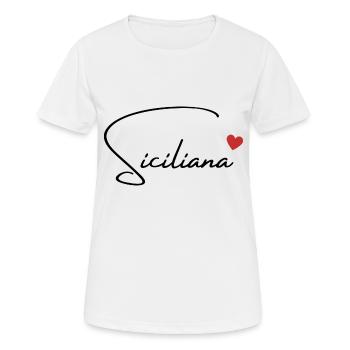 Siciliana Herz Italia - Frauen T-Shirt atmungsaktiv - Weiß - Vorne - AI Model Female 172 dark (172cm)