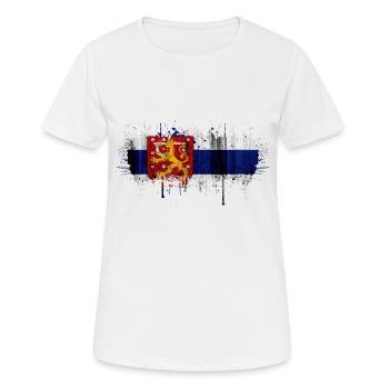 Finlande Suomi helsinki scandinavie viking fine FIN - T-shirt respirant Femme - blanc - Devant - AI Model Female 172 dark (172cm)