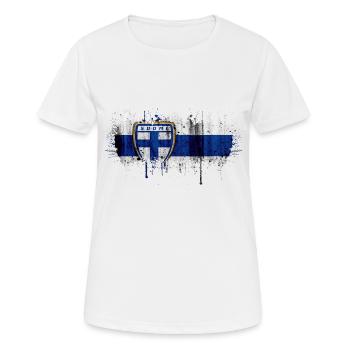 Finlande Suomi helsinki scandinavie viking fine FIN - T-shirt respirant Femme - blanc - Devant - AI Model Female 172 dark (172cm)