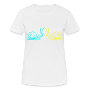 Schnecken Schneckenhaus Schnecke 80er 90er - Frauen T-Shirt atmungsaktiv - Weiß - Vorne - AI Model Female 172 dark (172cm)