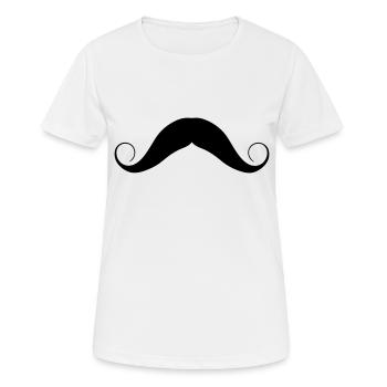 Moustache - T-shirt respirant Femme - blanc - Devant - AI Model Female 172 dark (172cm)