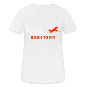 Flugzeug Pilot Evolution - Frauen T-Shirt atmungsaktiv - Weiß - Vorne - AI Model Female 172 dark (172cm)