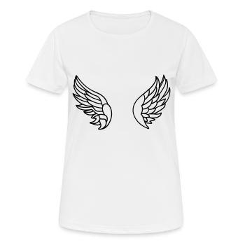 Ailes d'ange - T-shirt respirant Femme - blanc - Devant - AI Model Female 172 dark (172cm)