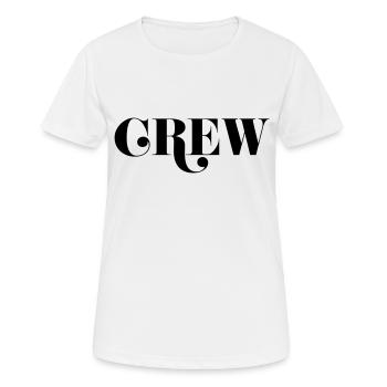 Crew - Frauen T-Shirt atmungsaktiv - Weiß - Vorne - AI Model Female 172 dark (172cm)