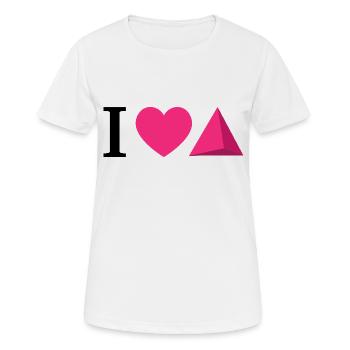 J’adore la géométrie.Saint-Valentin Saint-Valentin - T-shirt respirant Femme - blanc - Devant - AI Model Female 172 dark (172cm)