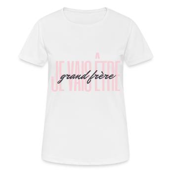 Ich werde großer Bruder sein - Bald großer Bruder - Frauen T-Shirt atmungsaktiv - Weiß - Vorne - AI Model Female 172 dark (172cm)