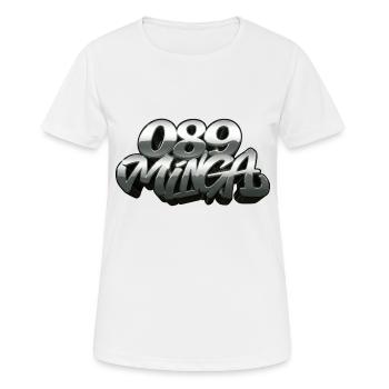089 Minga Logo - Frauen T-Shirt atmungsaktiv - Weiß - Vorne - AI Model Female 172 dark (172cm)