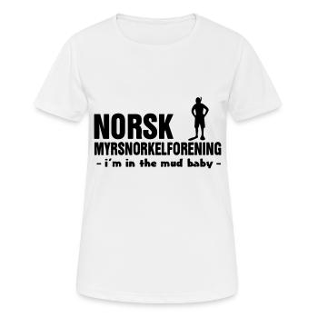 Association norvégienne de plongée en apnée dans les tourbières - T-shirt respirant Femme - blanc - Devant - AI Model Female 172 dark (172cm)