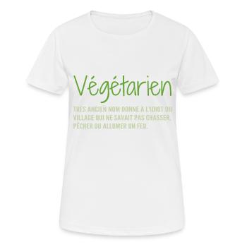 Definition: Vegetarisch, Humor - Frauen T-Shirt atmungsaktiv - Weiß - Vorne - AI Model Female 172 dark (172cm)