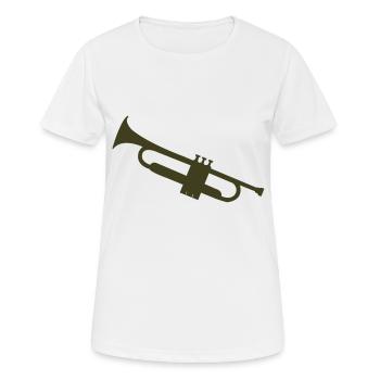 trompette - T-shirt respirant Femme - blanc - Devant - AI Model Female 172 dark (172cm)