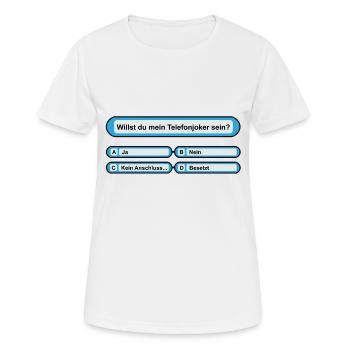Telefonjoker Quiz - Frauen T-Shirt atmungsaktiv - Weiß - Vorne - AI Model Female 172 dark (172cm)