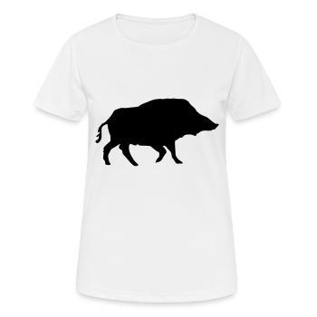 wildschwein - Frauen T-Shirt atmungsaktiv - Weiß - Vorne - AI Model Female 172 dark (172cm)