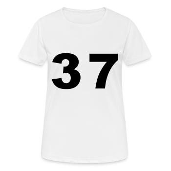 Nombre - 37 - trente-sept - T-shirt respirant Femme - blanc - Devant - AI Model Female 172 dark (172cm)