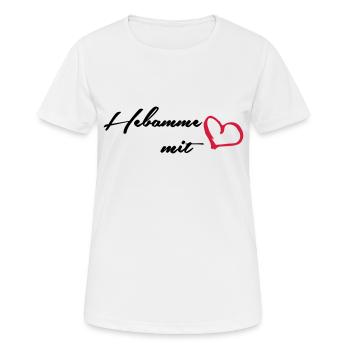 Hebamme mit Herz - Frauen T-Shirt atmungsaktiv - Weiß - Vorne - AI Model Female 172 dark (172cm)