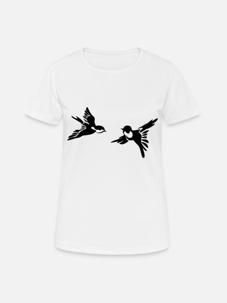 Vögel - Frauen T-Shirt atmungsaktiv - Weiß