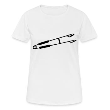 Grillzange GRILL PINCES Grillbesteck - T-shirt respirant Femme - blanc - Devant - AI Model Female 172 dark (172cm)