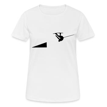 Wakeboarder/Wakeboard kicker - Frauen T-Shirt atmungsaktiv - Weiß - Vorne - AI Model Female 172 dark (172cm)