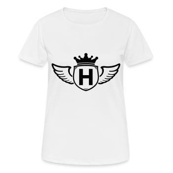 h,Buchstabe, Anfangsbuchstabe, - Frauen T-Shirt atmungsaktiv - Weiß - Vorne - AI Model Female 172 dark (172cm)