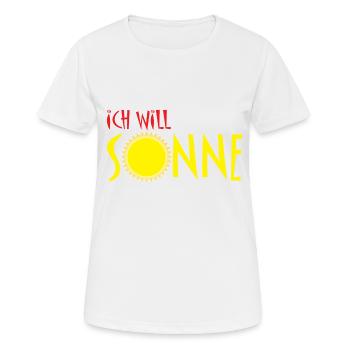 Ich will Sonne - Frauen T-Shirt atmungsaktiv - Weiß - Vorne - AI Model Female 172 dark (172cm)