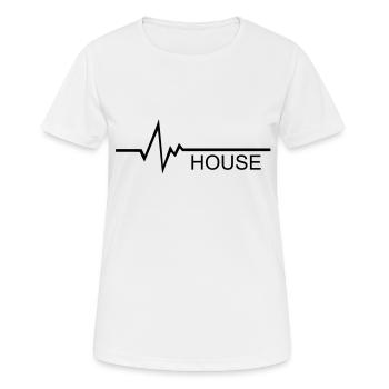 HOUSE Beat Frequence Bass Pulse - Frauen T-Shirt atmungsaktiv - Weiß - Vorne - AI Model Female 172 dark (172cm)