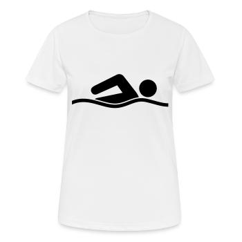 swimming__f1 - T-shirt respirant Femme - blanc - Devant - AI Model Female 172 dark (172cm)