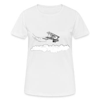 Altes Flugzeug - Frauen T-Shirt atmungsaktiv - Weiß - Vorne - AI Model Female 172 dark (172cm)
