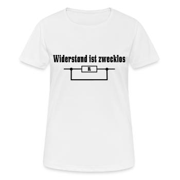 Widerstand ist zwecklos - Frauen T-Shirt atmungsaktiv - Weiß - Vorne - AI Model Female 172 dark (172cm)