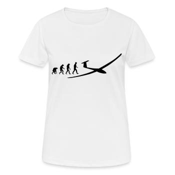 segelflugzeug evolution - Frauen T-Shirt atmungsaktiv - Weiß - Vorne - AI Model Female 172 dark (172cm)