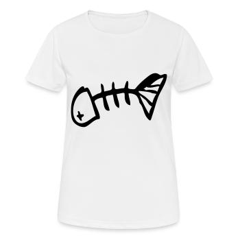 Arête de poisson - T-shirt respirant Femme - blanc - Devant - AI Model Female 172 dark (172cm)