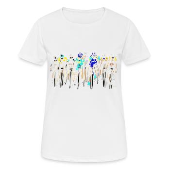 Radfahrer in der Tour - Frauen T-Shirt atmungsaktiv - Weiß - Vorne - AI Model Female 172 dark (172cm)