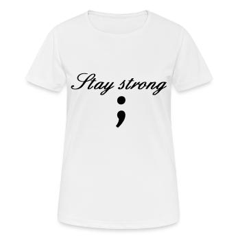 Rester fort - T-shirt respirant Femme - blanc - Devant - AI Model Female 172 dark (172cm)