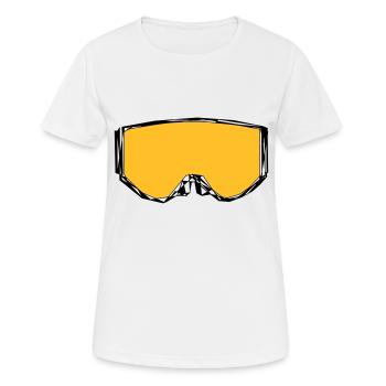 Skibrille - Frauen T-Shirt atmungsaktiv - Weiß - Vorne - AI Model Female 172 dark (172cm)