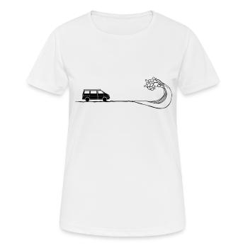 Camper on the beach - Women's Breathable T-Shirt - white - Front - AI Model Female 172 dark (172cm)