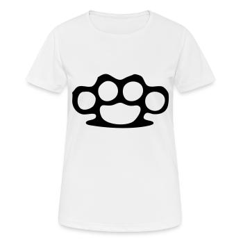 Coup de poing - T-shirt respirant Femme - blanc - Devant - AI Model Female 172 dark (172cm)