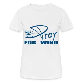 PRAY FOR WIND blau - Frauen T-Shirt atmungsaktiv - Weiß - Vorne - AI Model Female 172 dark (172cm)