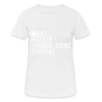 Manger dormir endormi cadeau répété - T-shirt respirant Femme - blanc - Devant - AI Model Female 172 dark (172cm)